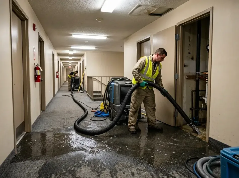 multi-unit-apartment-hallway-f-005 — frequently asked questions, Emergency Burst Pipe Water Extraction & Removal in Key Bisc…